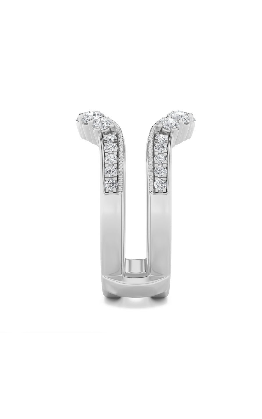 1Cttw Round Shaped Lab Grown Diamond (F/VS) InsertJacket Ring in 14K Gold