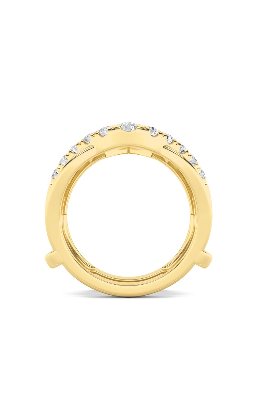 1Cttw Round Shaped Lab Grown Diamond (F/VS) InsertJacket Ring in 14K Gold
