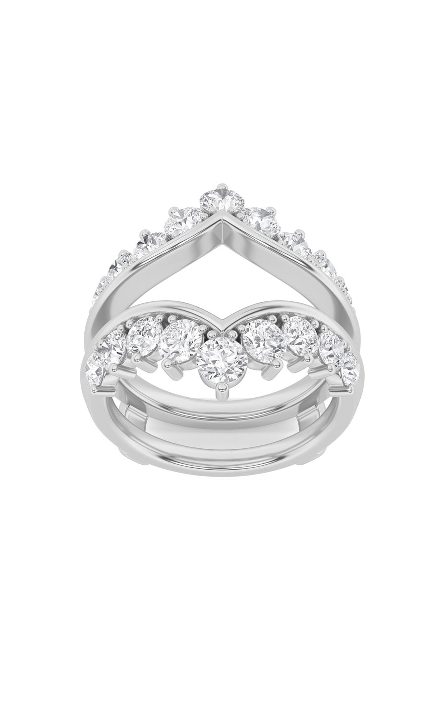 2Cttw Round Shaped Lab Grown Diamond (F/VS) InsertJacket Ring in 14K Gold