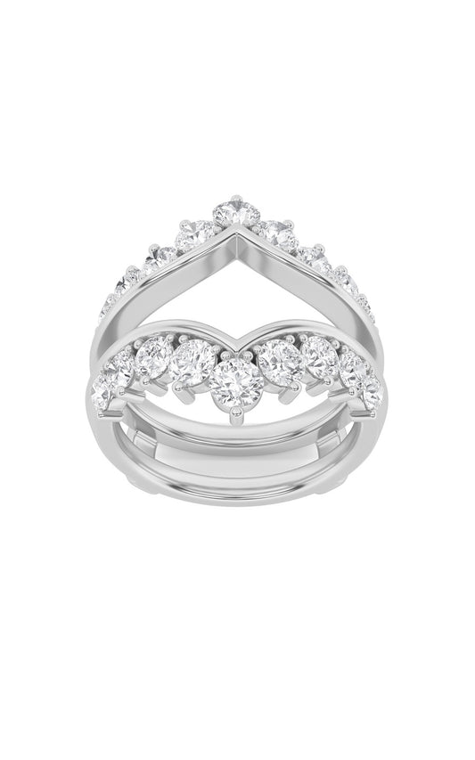 2Cttw Round Shaped Lab Grown Diamond (F/VS) InsertJacket Ring in 14K Gold