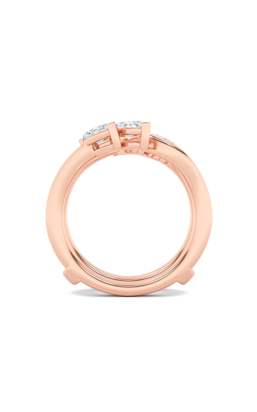 1Cttw Marquise Shaped Lab Grown Diamond (F/VS) Insert Jacket Ring in 14K Gold
