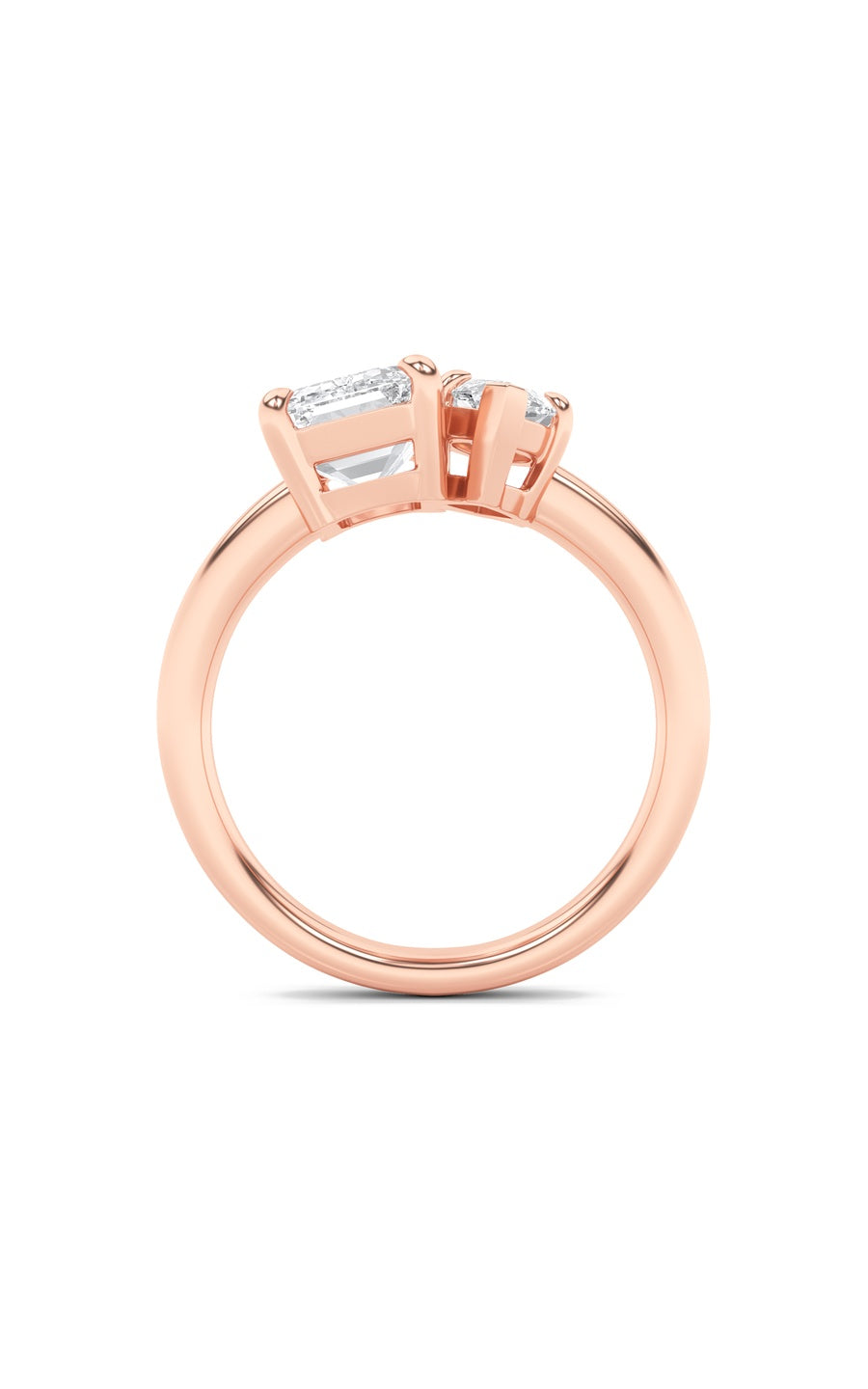 3Cttw Emerald Shaped Lab Grown Diamond (F/VS) Toiet Moi Engagement Ring in 14K Gold
