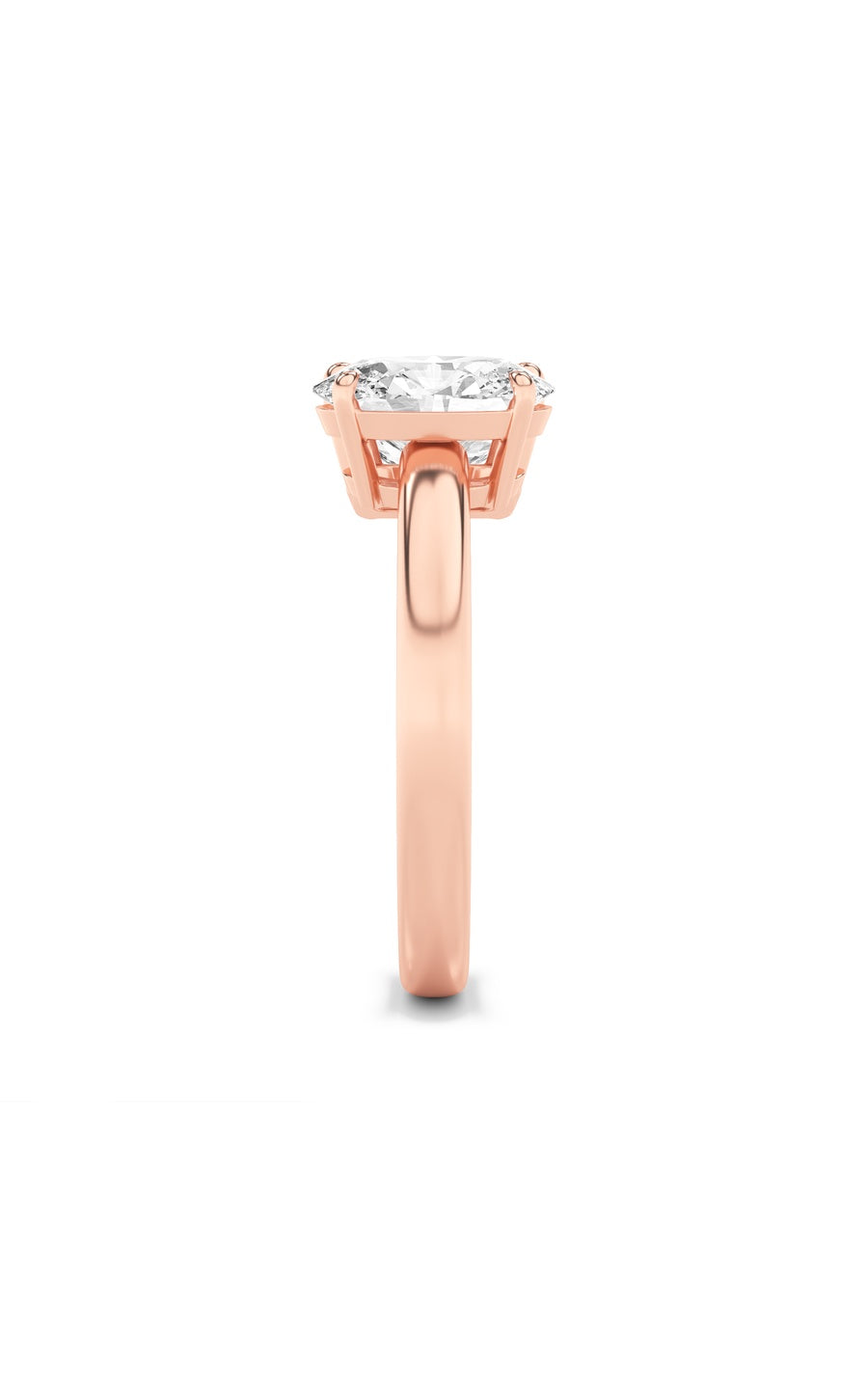 3Cttw Emerald Shaped Lab Grown Diamond (F/VS) Toiet Moi Engagement Ring in 14K Gold