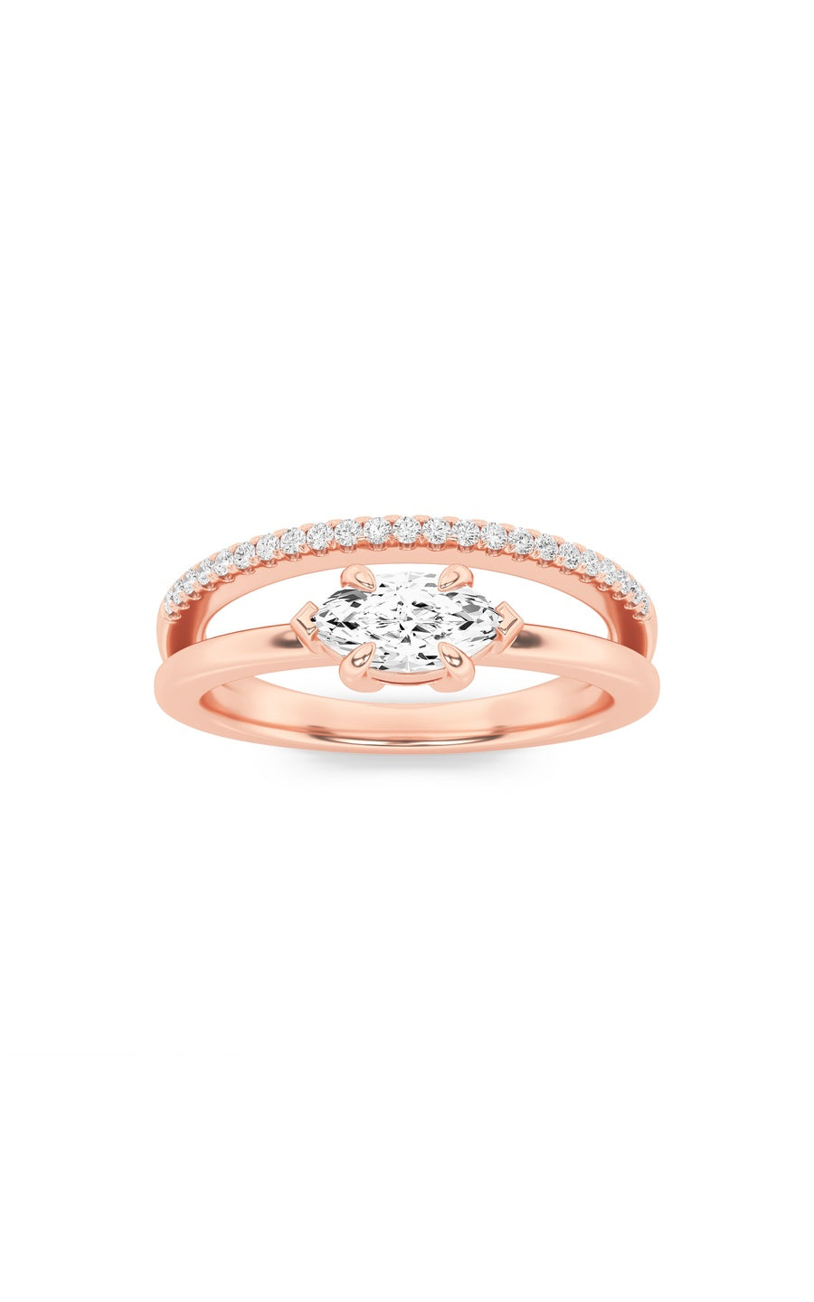 0.5Cttw Marquise Shaped Lab Grown Diamond (G/VS) Fashion Ring in 10K Gold