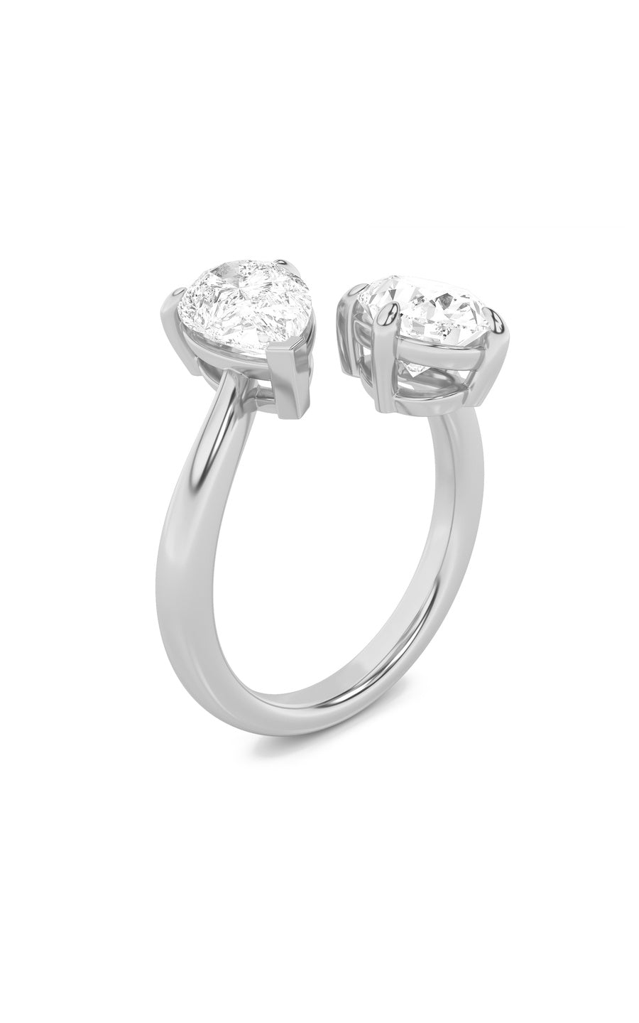 3Cttw Oval Shaped Lab Grown Diamond (F/VS) Toi etMoi Fashiion Ring in 14K Gold