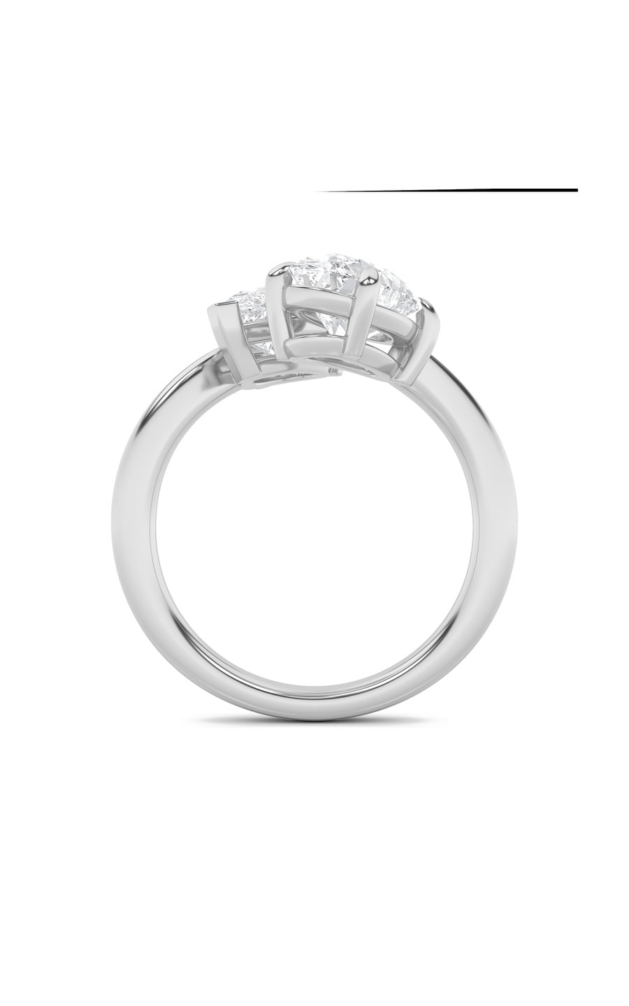 3CTW Oval Shaped Lab Grown Diamond (F/VS) Toi et Moi Fashiion Ring in 14K Gold