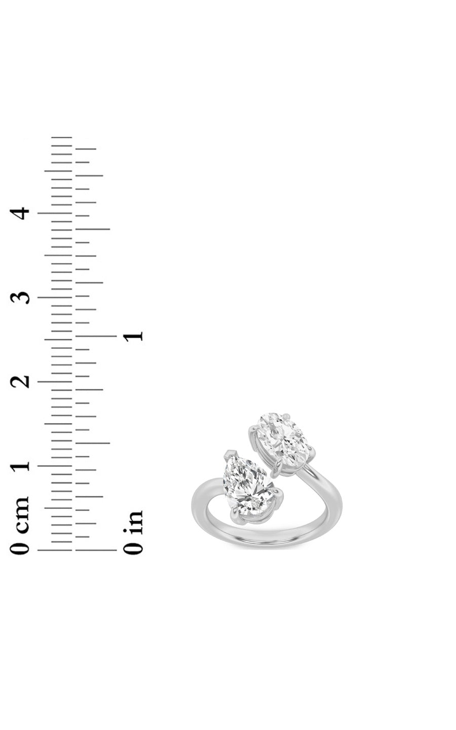 3CTW Oval Shaped Lab Grown Diamond (F/VS) Toi et Moi Fashiion Ring in 14K Gold