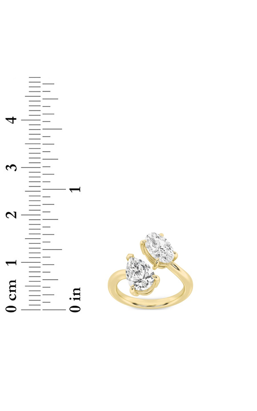 3CTW Oval Shaped Lab Grown Diamond (F/VS) Toi et Moi Fashiion Ring in 14K Gold