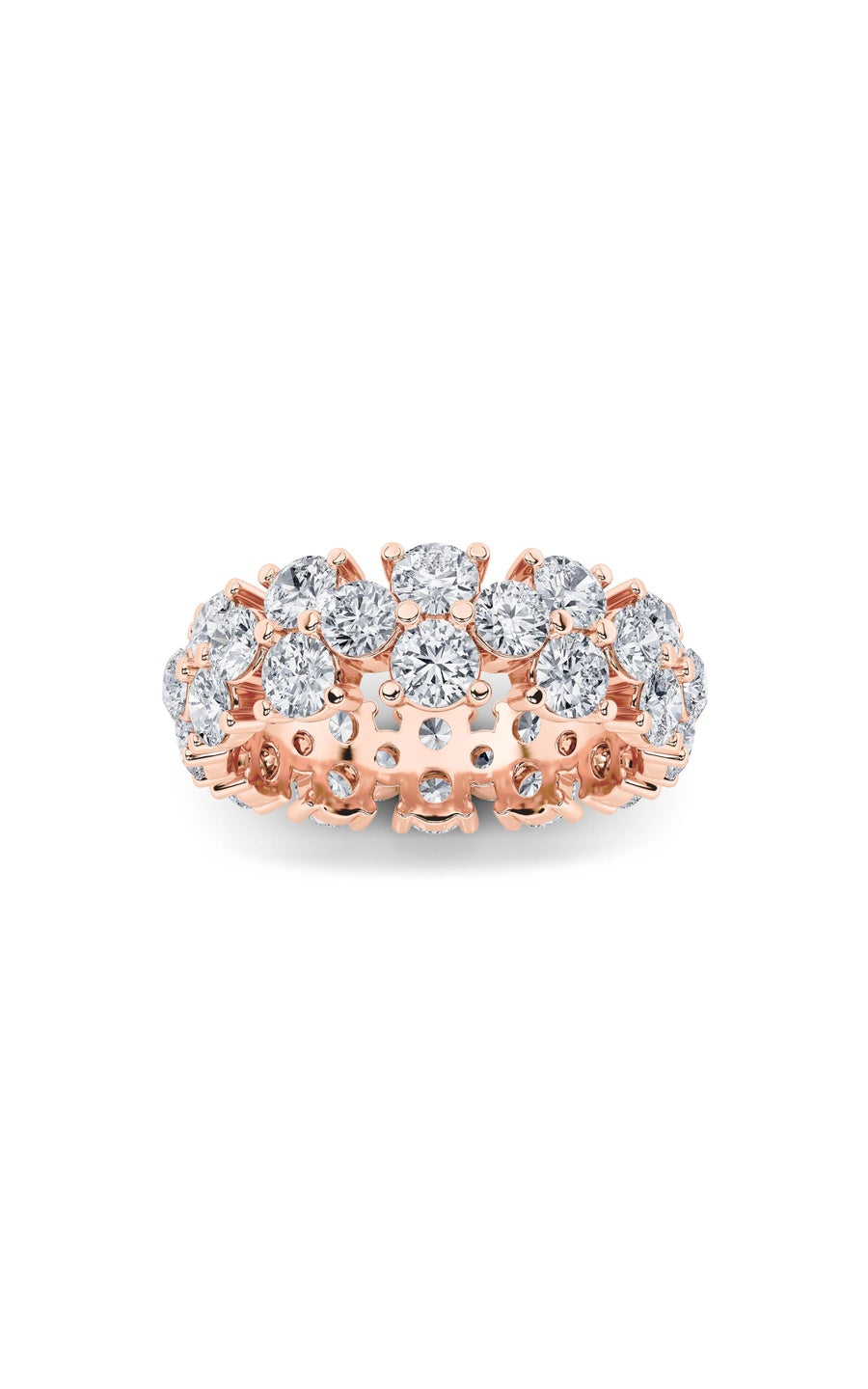 5Cttw Round Shaped Lab Grown Diamond (F/VS) Eternity Band Ring in 14K Gold