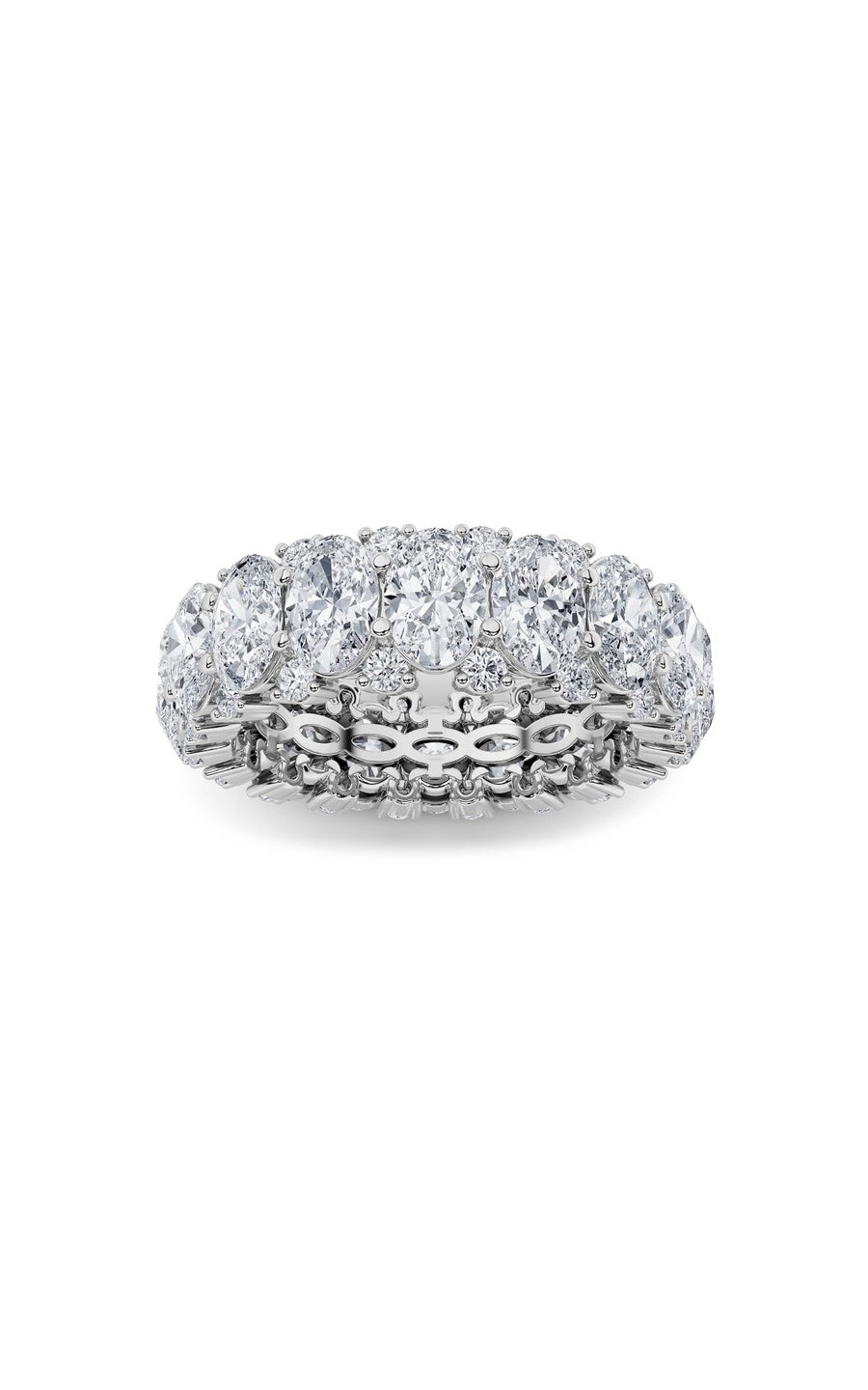 6Cttw Oval Shaped Lab Grown Diamond (F/VS) Eternity Band Ring in 14K Gold