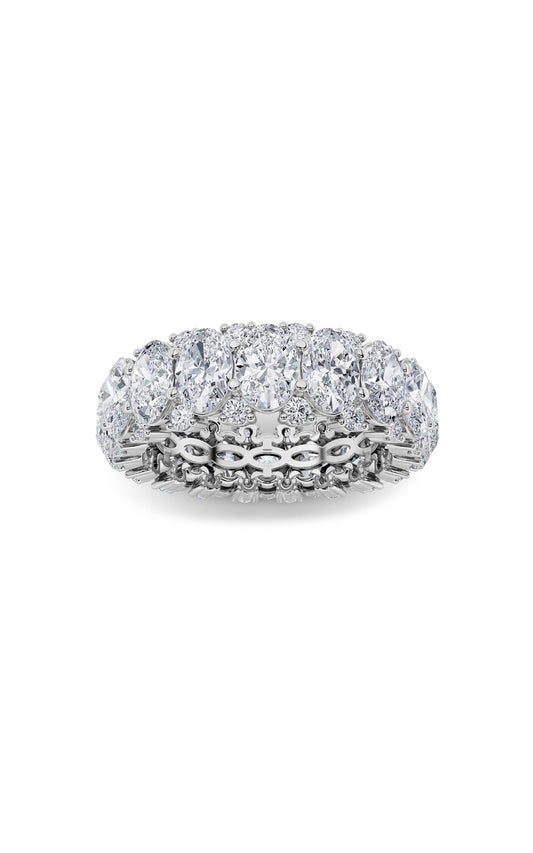 6Cttw Oval Shaped Lab Grown Diamond (F/VS) Eternity Band Ring in 14K Gold