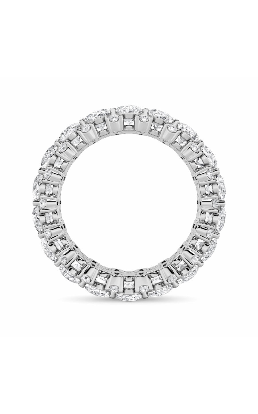6Cttw Oval Shaped Lab Grown Diamond (F/VS) Eternity Band Ring in 14K Gold