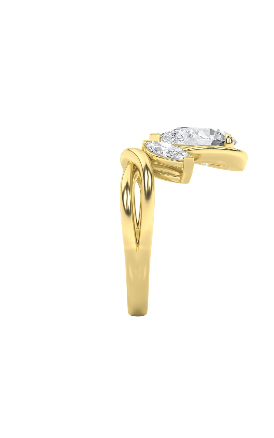 3Cttw Pear Shaped Lab Grown Diamond (F/VS) Knot Ring in 14K Gold
