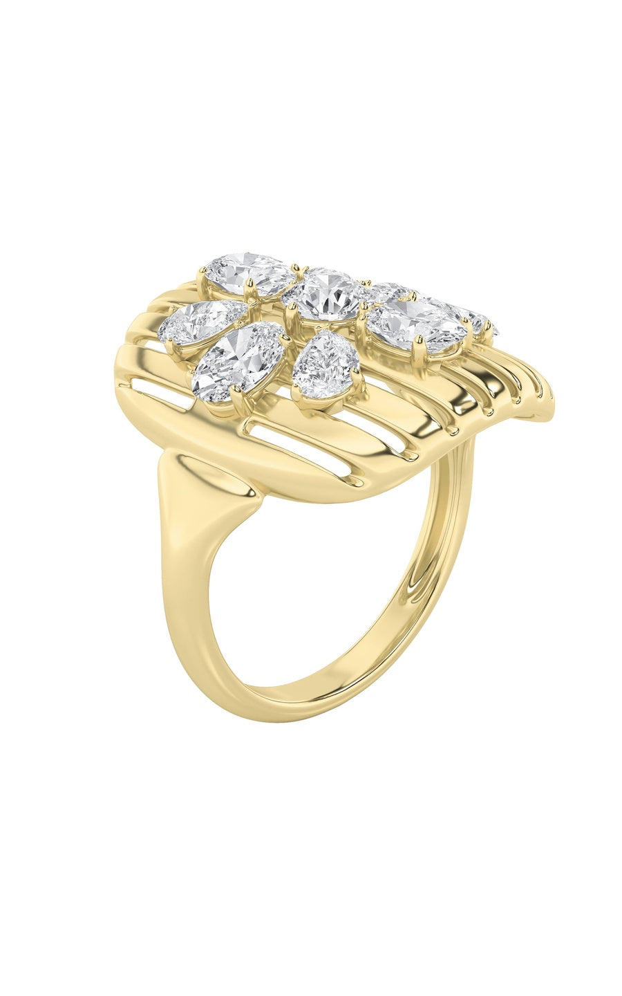 2Cttw Round Shaped Lab Grown Diamond (F/VS) Fashion Ring in 14K Gold