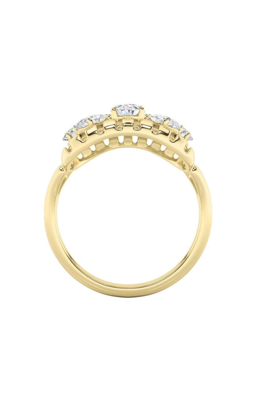 2Cttw Round Shaped Lab Grown Diamond (F/VS) Fashion Ring in 14K Gold