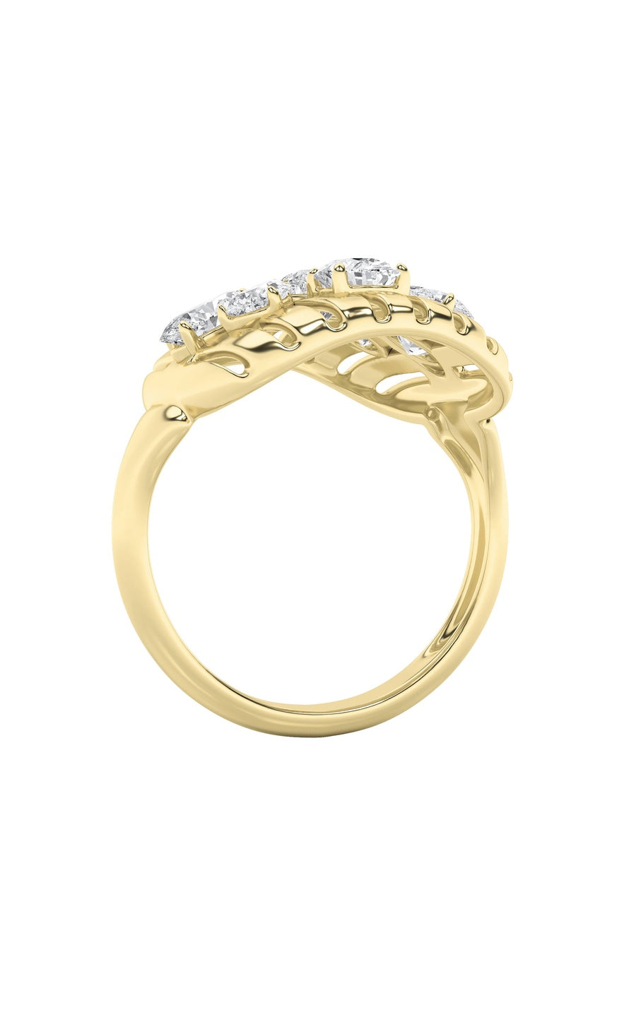 2Cttw Round Shaped Lab Grown Diamond (F/VS) Fashion Ring in 14K Gold