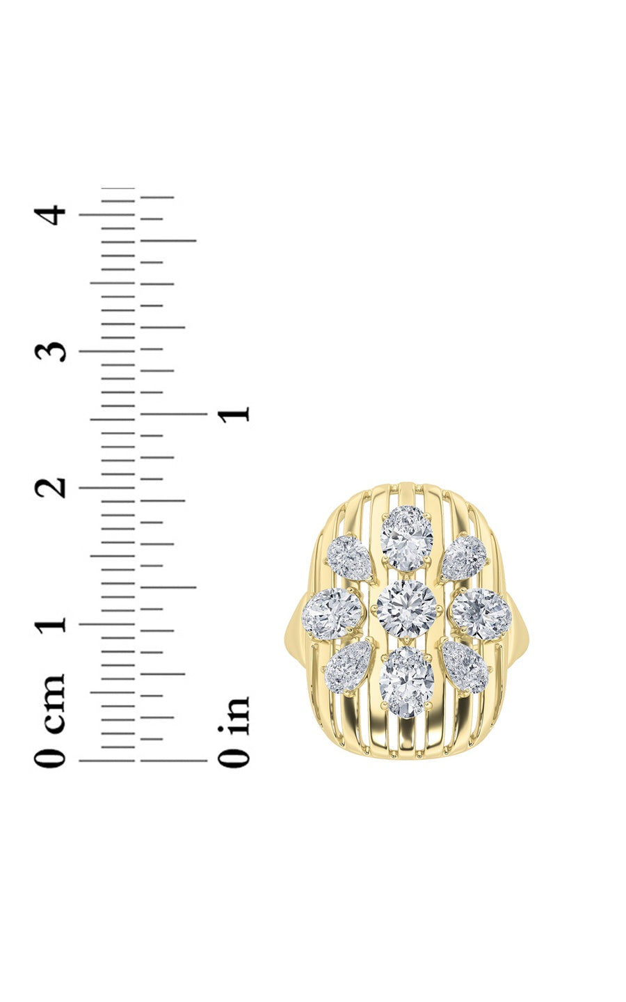 2Cttw Round Shaped Lab Grown Diamond (F/VS) Fashion Ring in 14K Gold