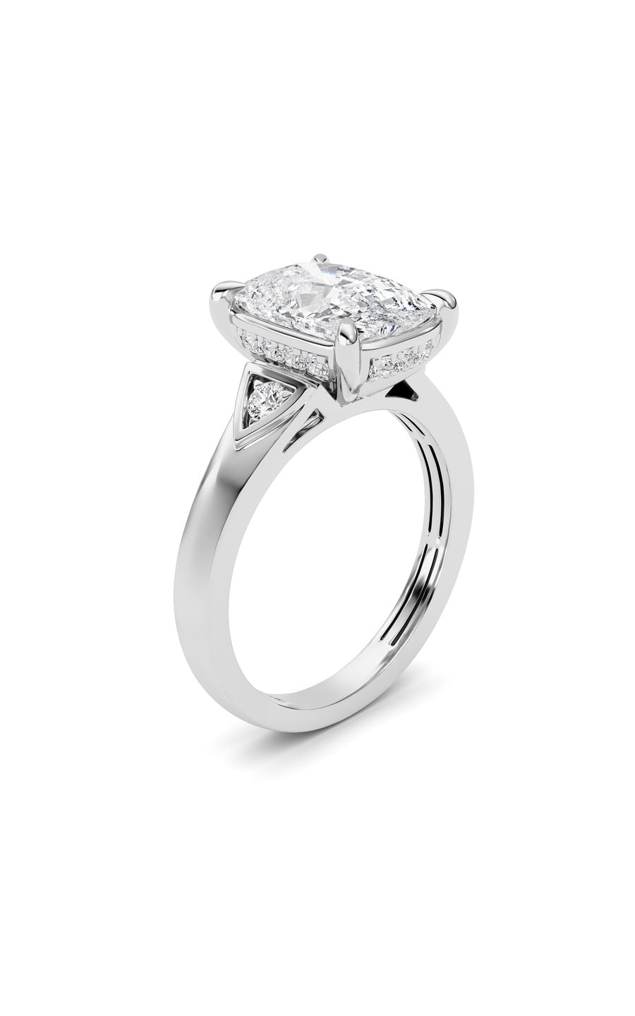 3.25Cttw ELongated Cushion Lab Grown Diamond (F/VS)Ring in 14K Gold