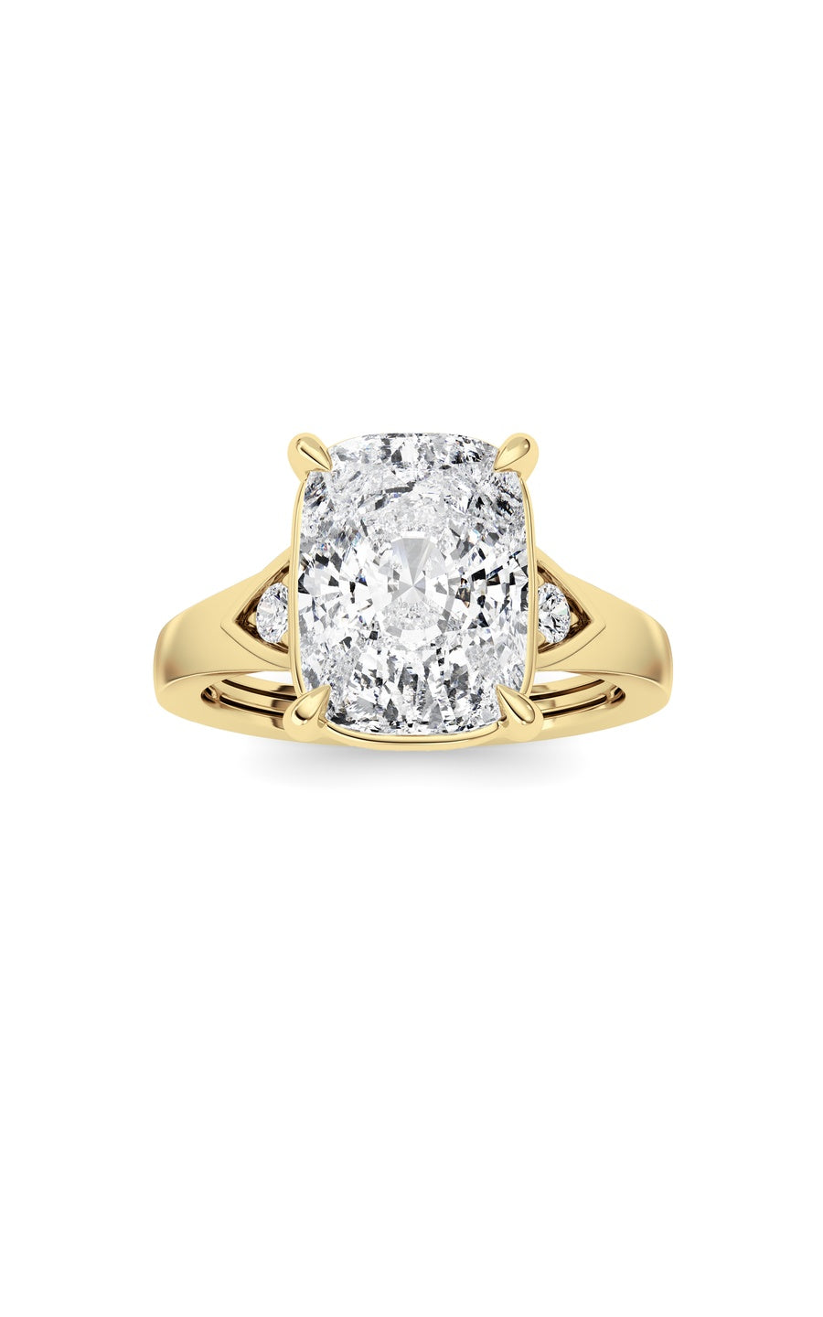 3.25Cttw ELongated Cushion Lab Grown Diamond (F/VS)Ring in 14K Gold