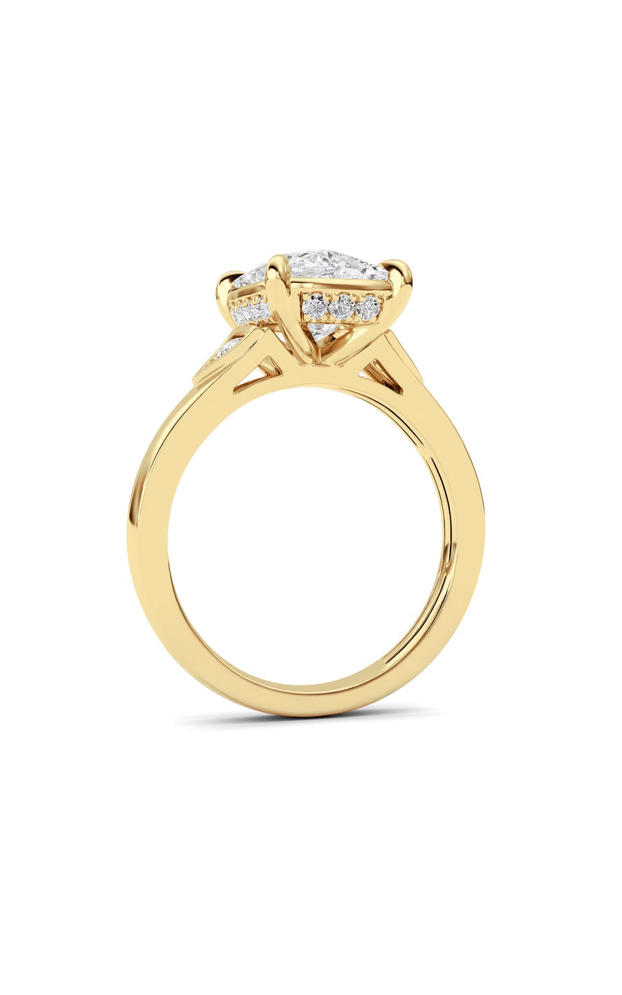 3.25Cttw ELongated Cushion Lab Grown Diamond (F/VS)Ring in 14K Gold
