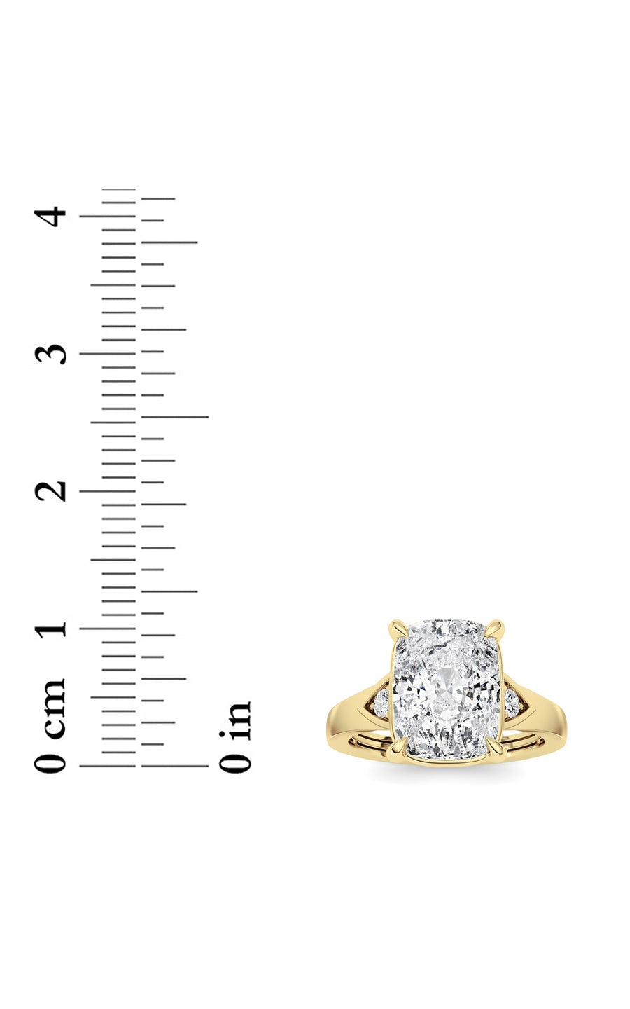 3.25Cttw ELongated Cushion Lab Grown Diamond (F/VS)Ring in 14K Gold
