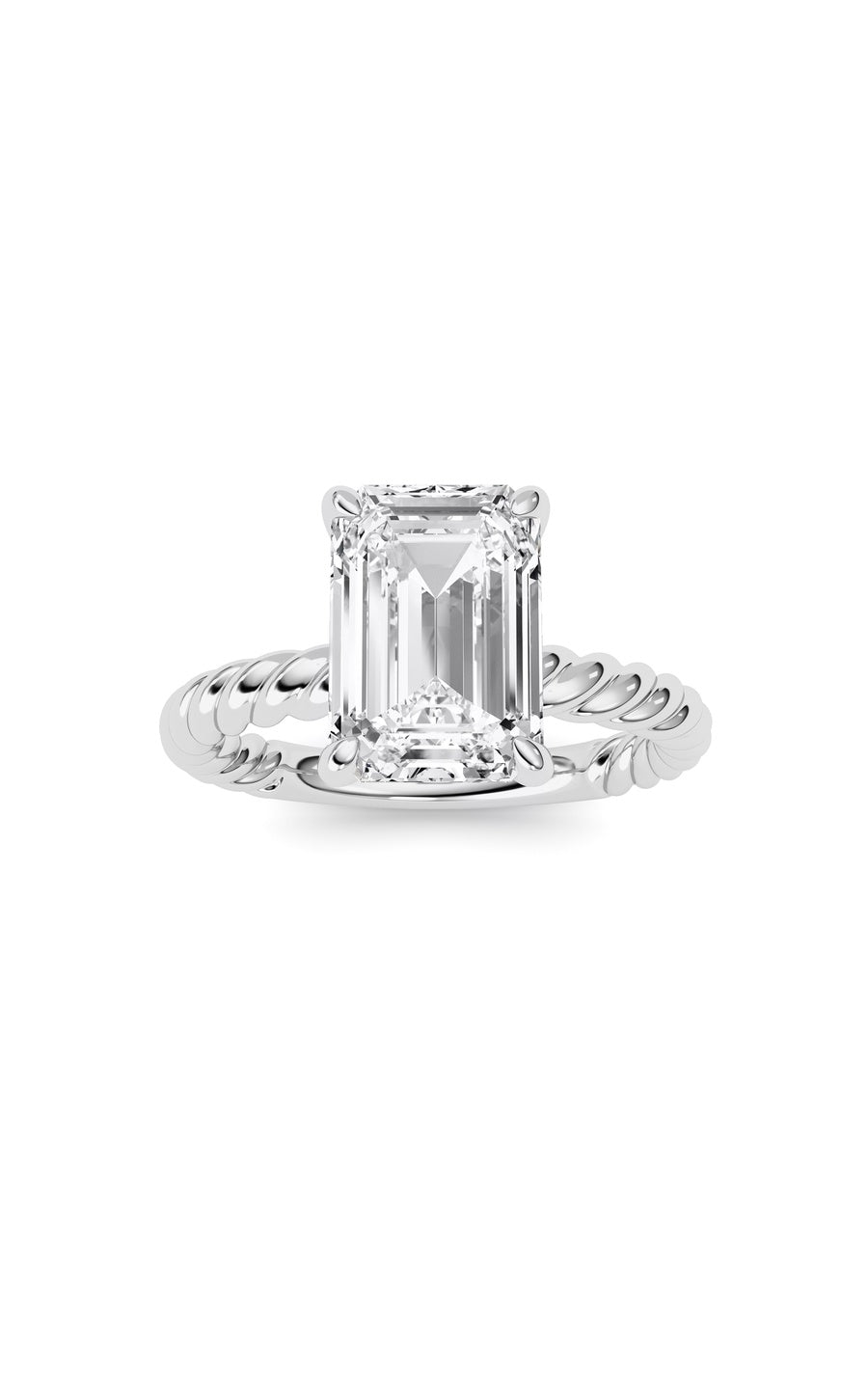 Emerald Lab Grown Diamond (F/VS ) Ring in 14K Gold
