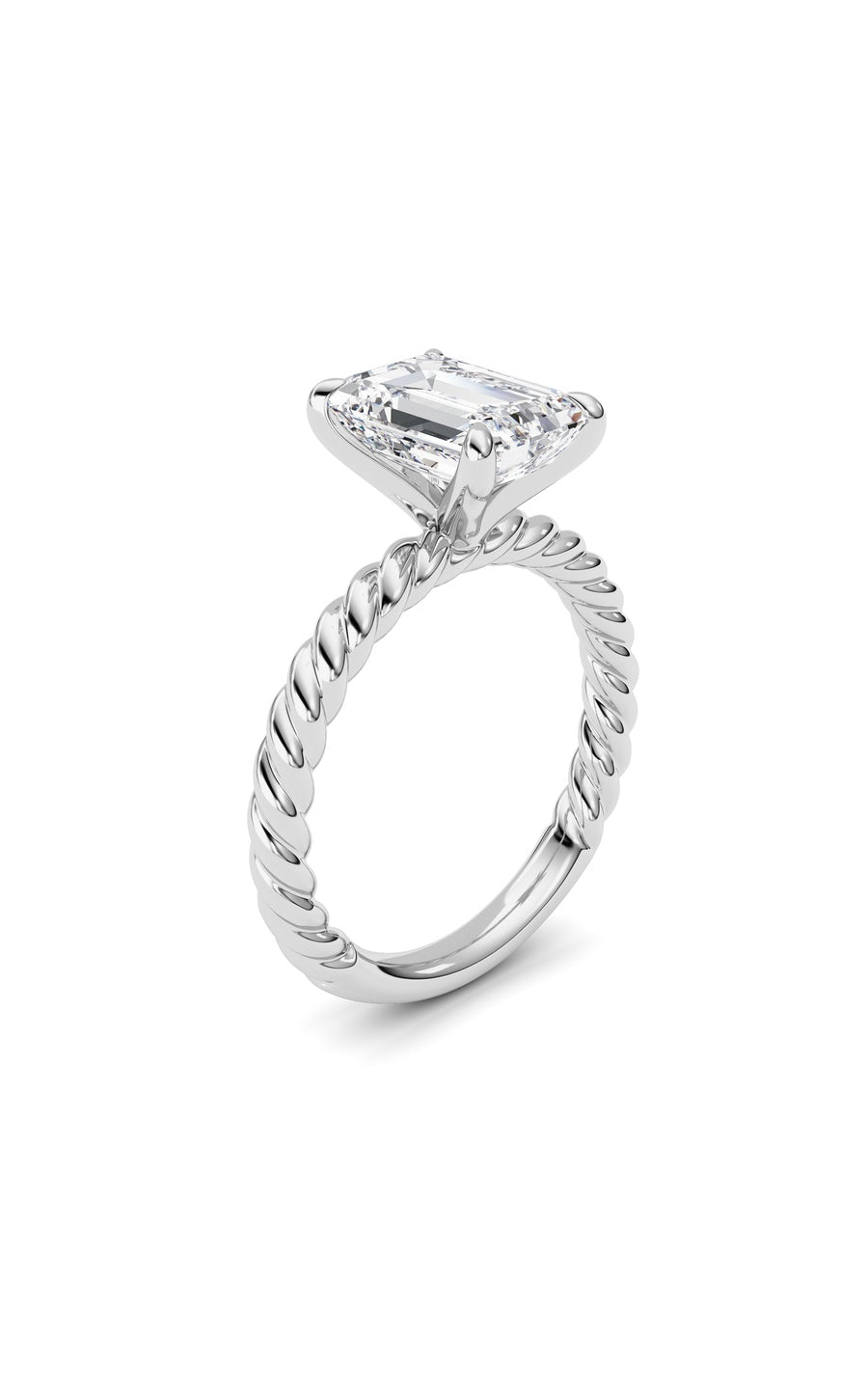 Emerald Lab Grown Diamond (F/VS ) Ring in 14K Gold