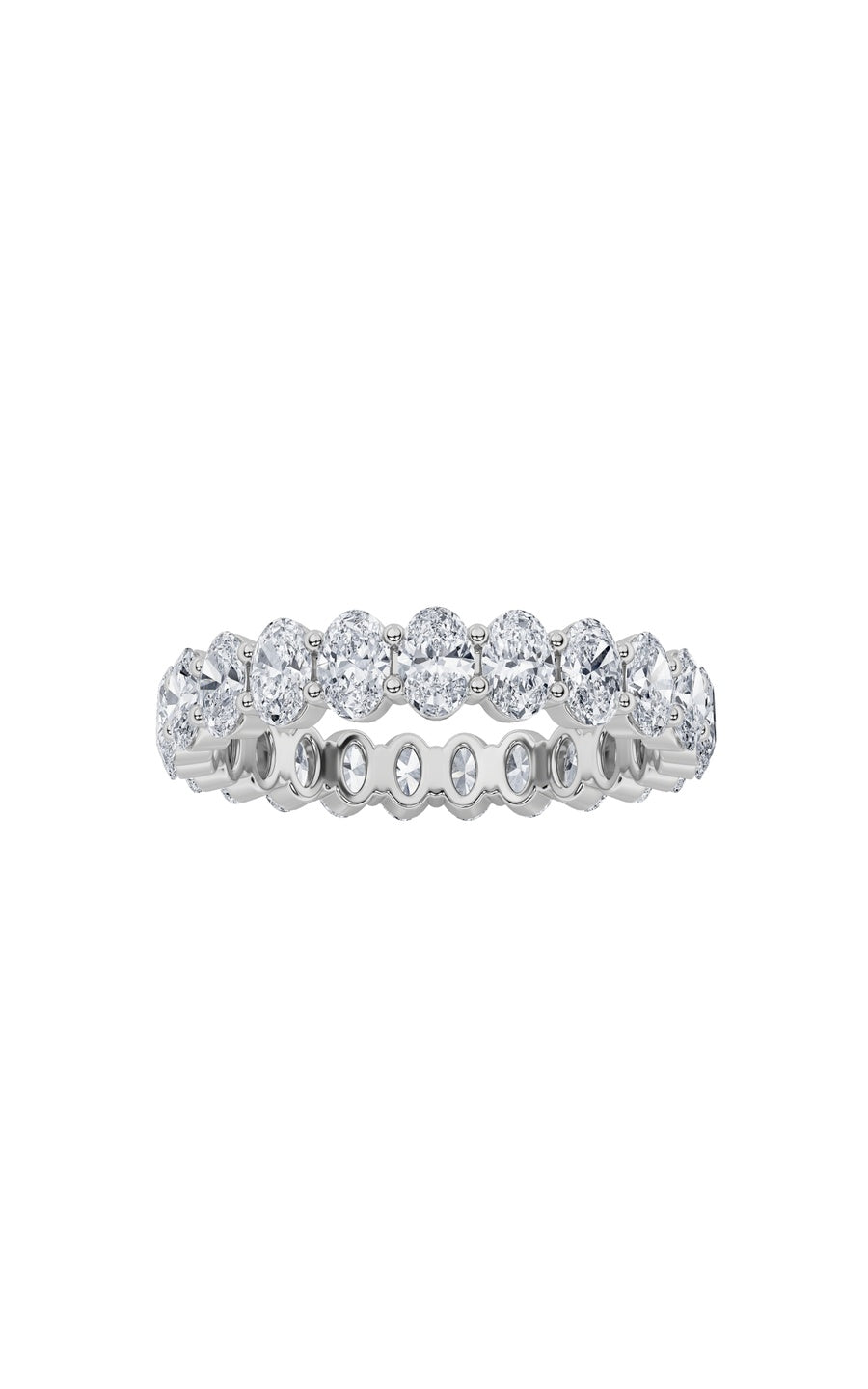 2.1Cttw Oval Shaped Lab Grown Diamond Split ProngEternity Ring in 14K Gold (F/VS)