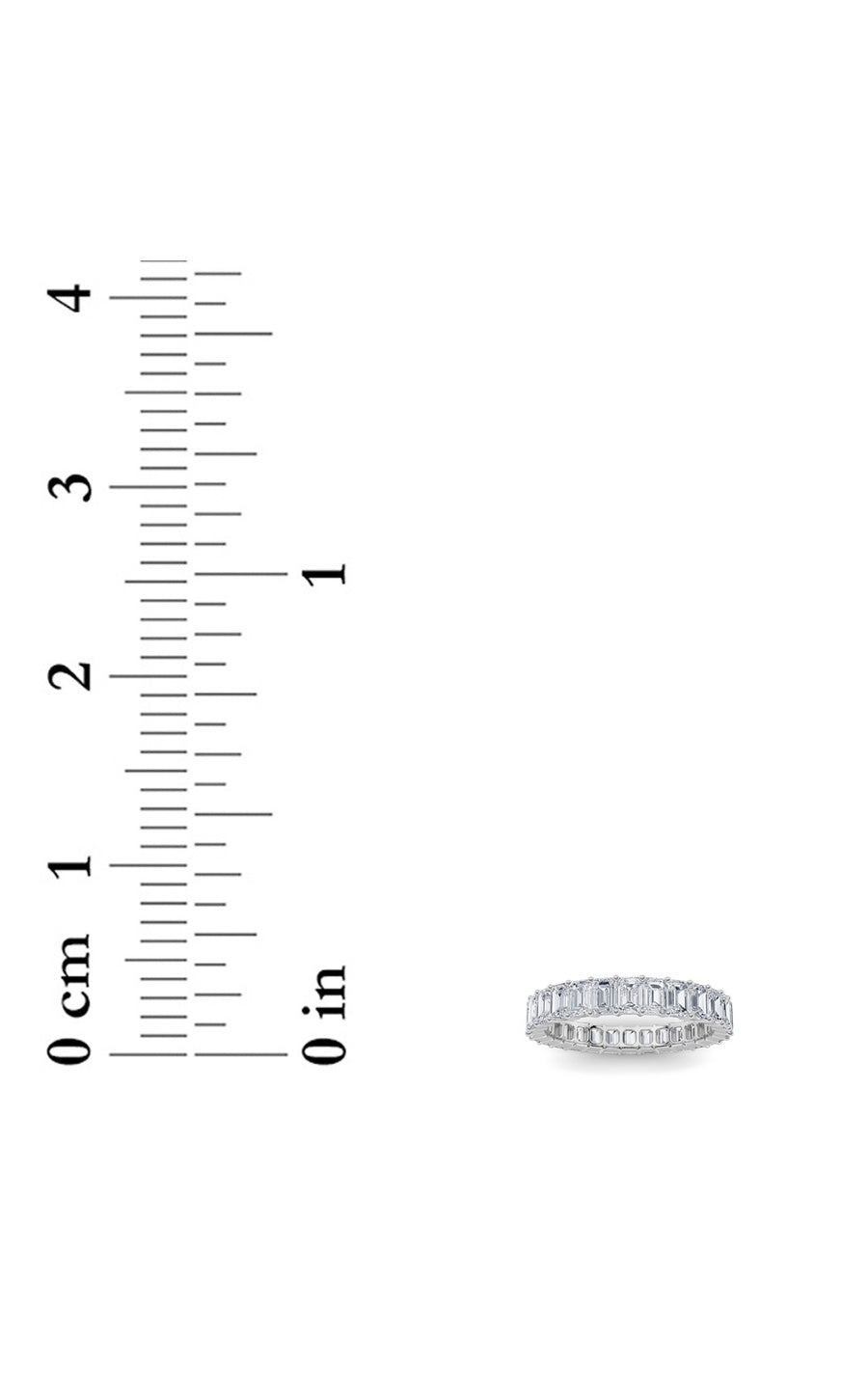 3.35Cttw Emerald Shaped Lab Grown Diamond Split Prong Eternity Ring in 14K Gold (F/VS)