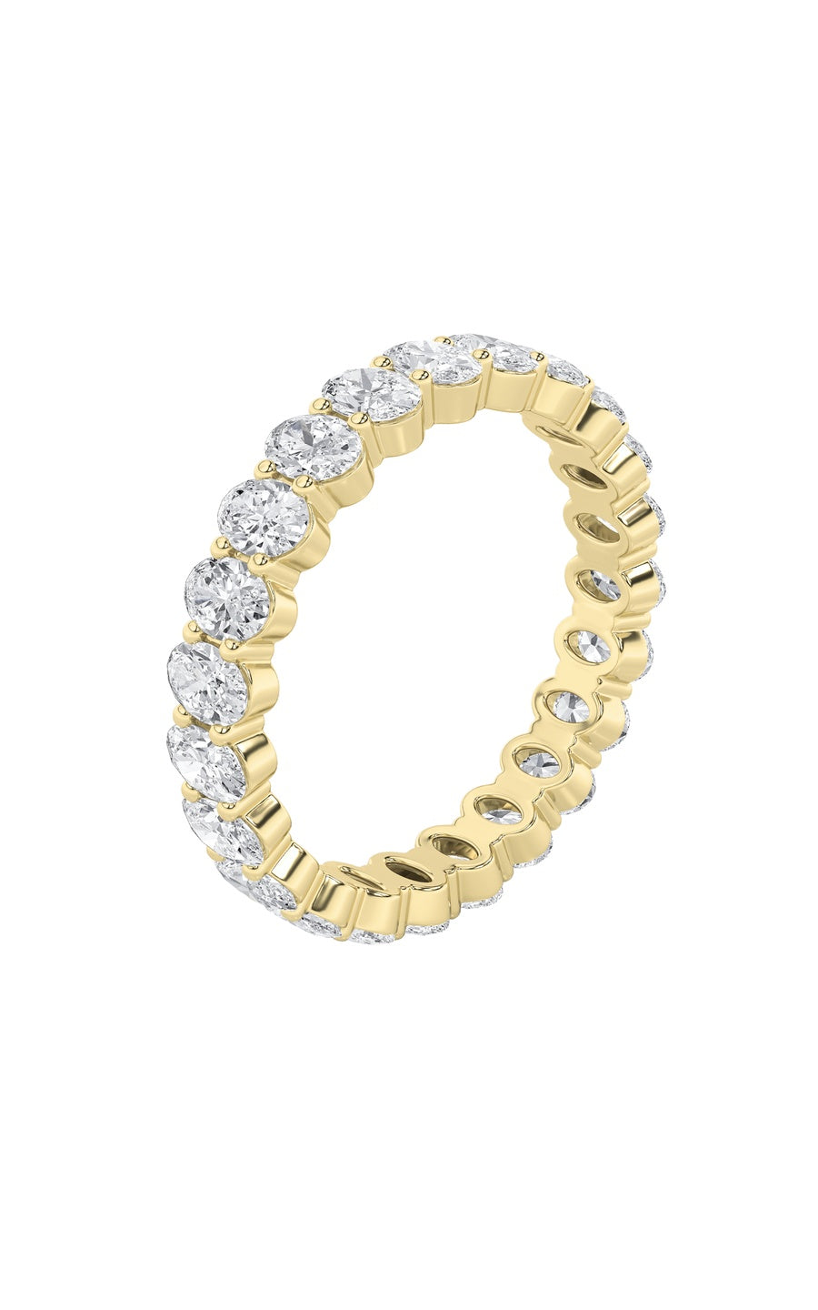 2.9Cttw Oval Shaped Lab Grown Diamond Split ProngEternity Ring in 14K Gold (F/VS)