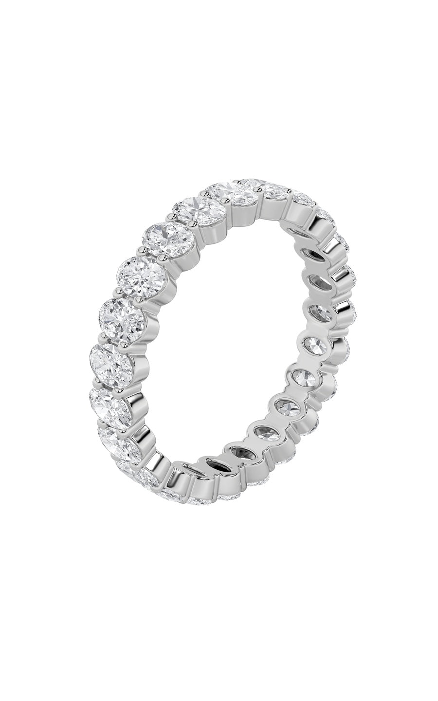 2.85Cttw Oval Shaped Lab Grown Diamond Split ProngEternity Ring in 14K Gold (F/VS)