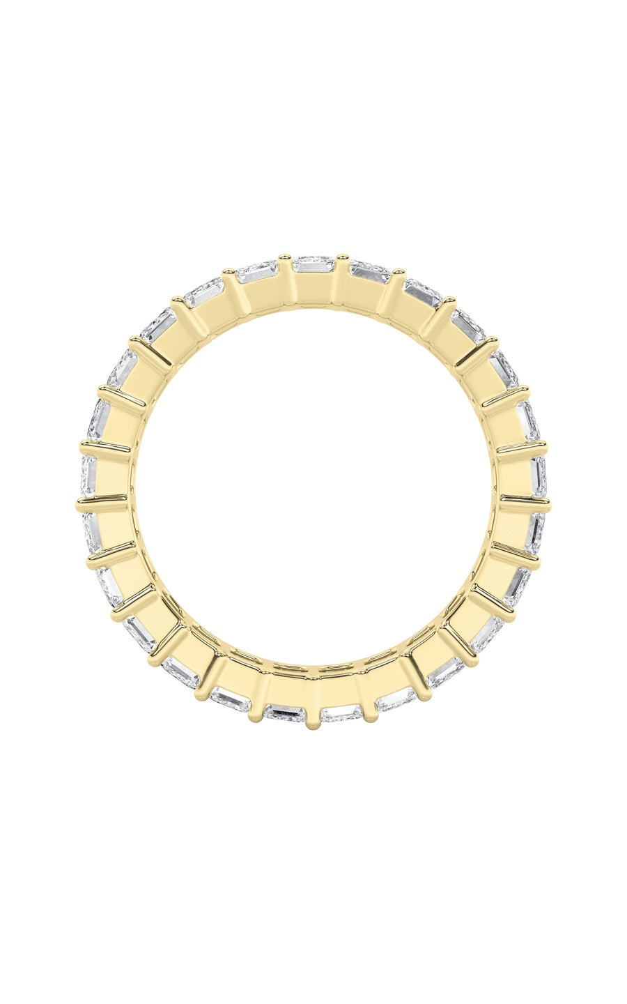 4.55Cttw Emerald Shaped Lab Grown Diamond Split Prong Eternity Ring in 14K Gold (F/VS)