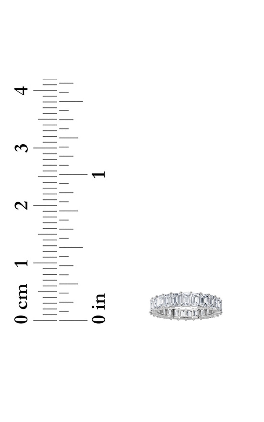 5.4Cttw Emerald Shaped Lab Grown Diamond Split Prong Eternity Ring in 14K Gold (F/VS)