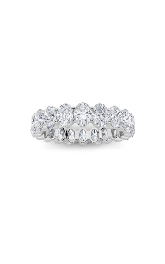 4Cttw Oval Shaped Lab Grown Diamond Split Prong Eternity Ring in 14K Gold (F/VS)