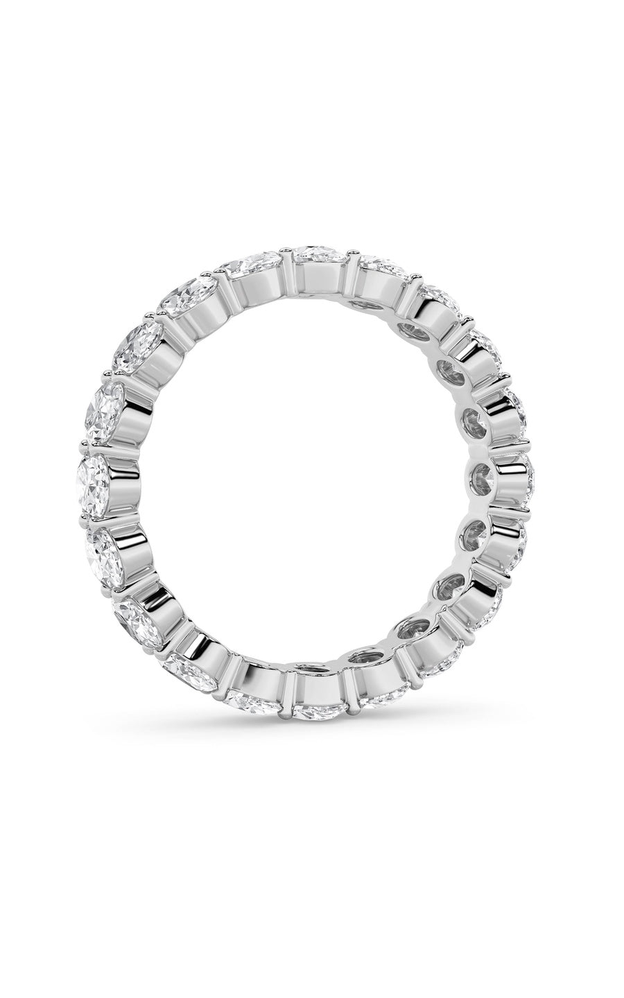 4Cttw Oval Shaped Lab Grown Diamond Split Prong Eternity Ring in 14K Gold (F/VS)
