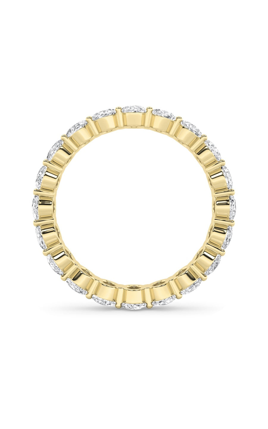 4Cttw Oval Shaped Lab Grown Diamond Split Prong Eternity Ring in 14K Gold (F/VS)