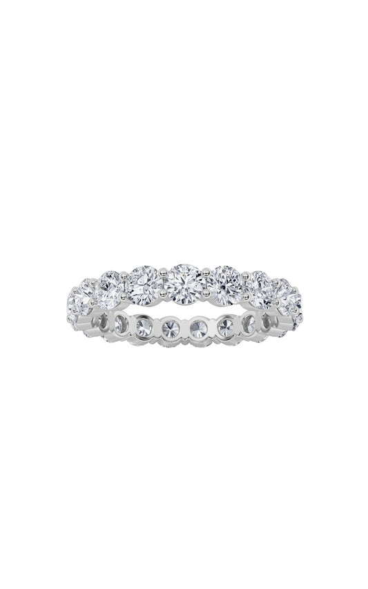 3.6Cttw Round Shaped Lab Grown Diamond Split ProngEternity Ring in 14K Gold (F/VS)