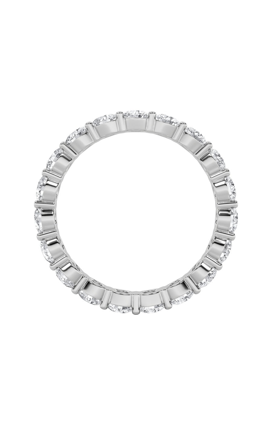 3.6Cttw Round Shaped Lab Grown Diamond Split ProngEternity Ring in 14K Gold (F/VS)