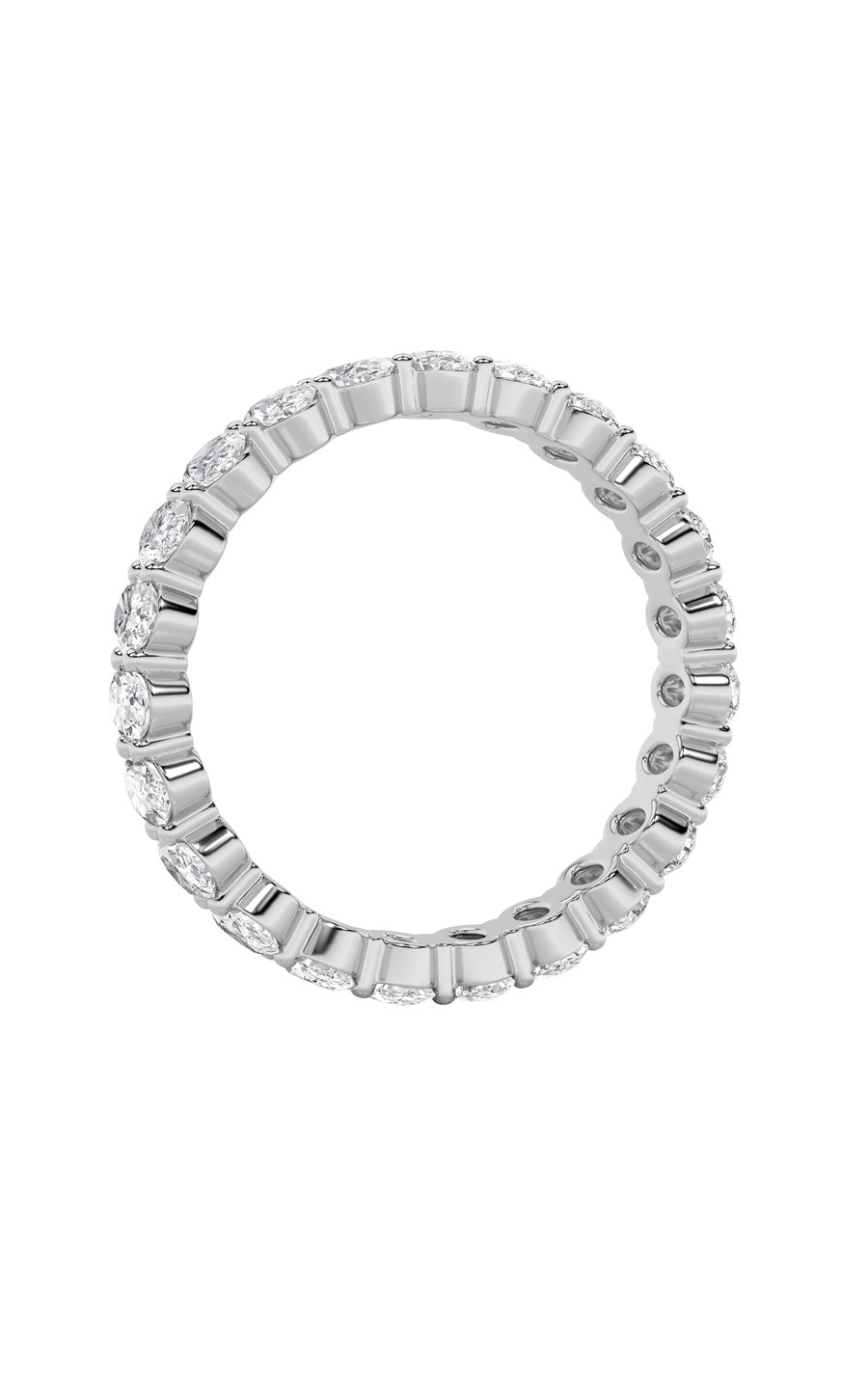 4.25Cttw Oval Shaped Lab Grown Diamond Split ProngEternity Ring in 14K Gold (F/VS)