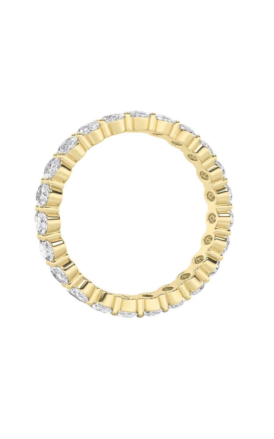 4.75Cttw Oval Shaped Lab Grown Diamond Split Prong Eternity Ring in 14K Gold (F/VS)