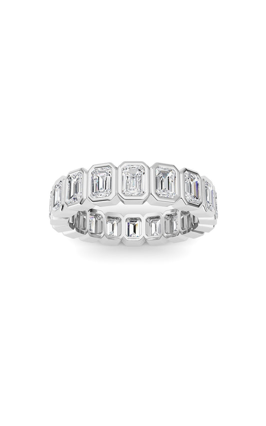 2.2Cttw Emerald Shaped Lab Grown Diamond (F/VS) Eternity Band Ring in 14K Gold