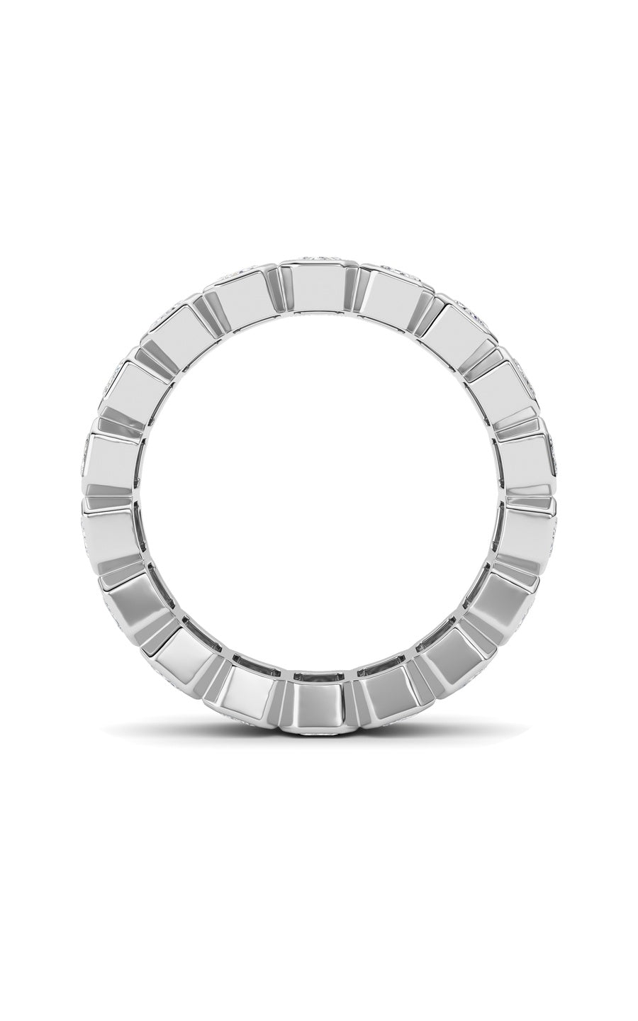 2.2Cttw Emerald Shaped Lab Grown Diamond (F/VS) Eternity Band Ring in 14K Gold