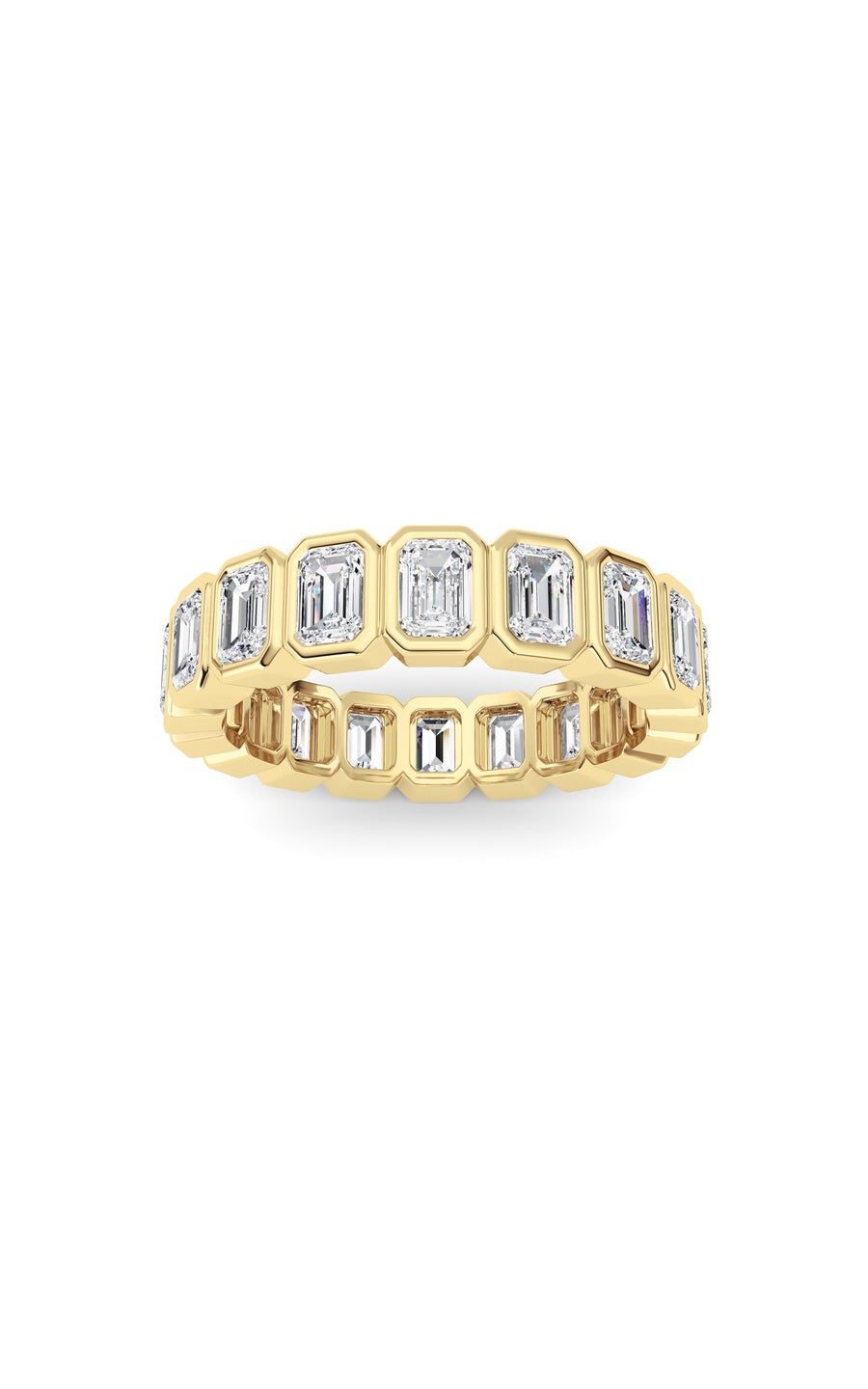 2.2Cttw Emerald Shaped Lab Grown Diamond (F/VS) Eternity Band Ring in 14K Gold