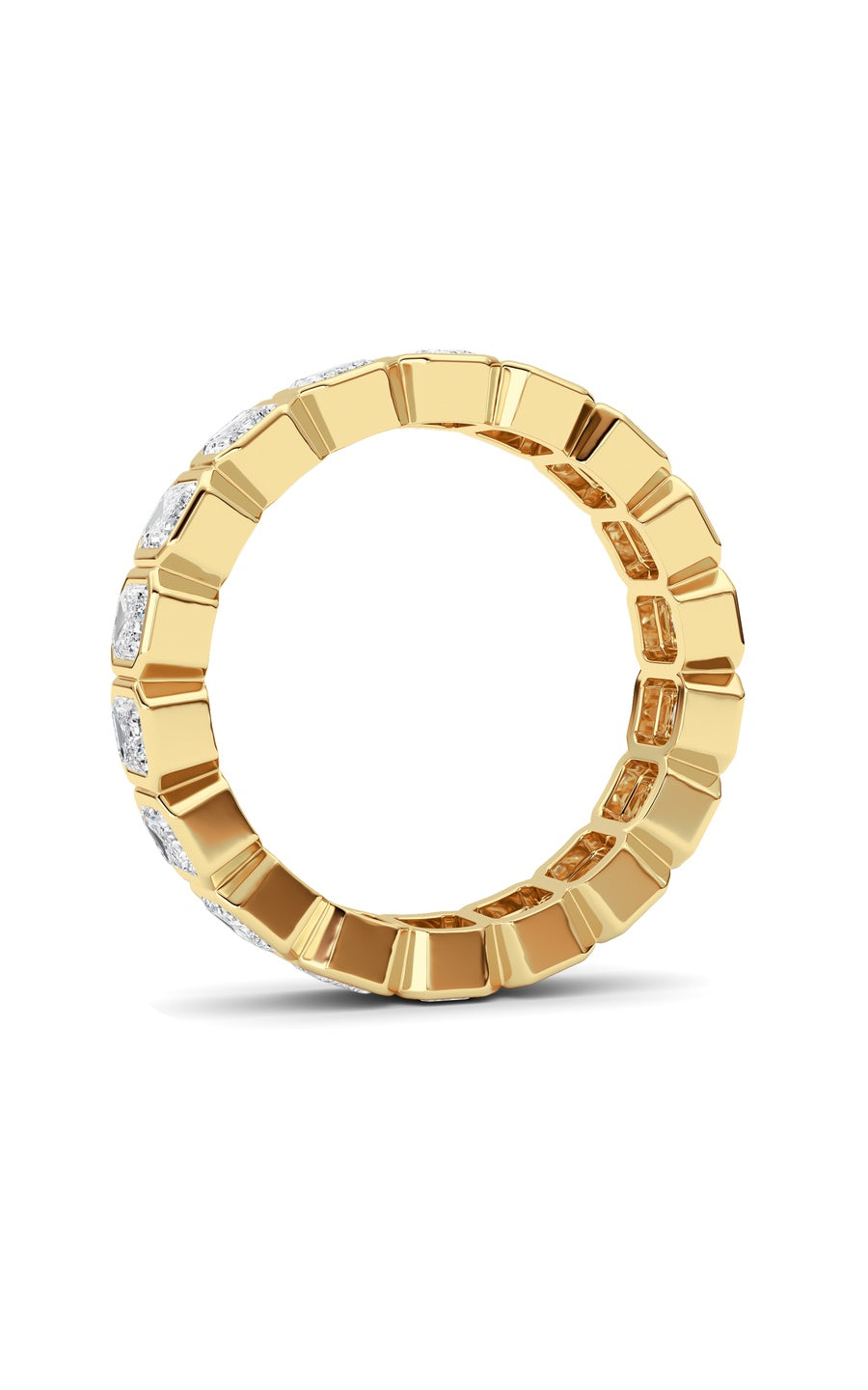 2.2Cttw Emerald Shaped Lab Grown Diamond (F/VS) Eternity Band Ring in 14K Gold