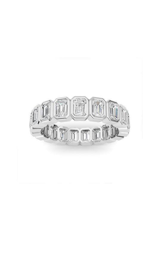 2.2Cttw Emerald Shaped Lab Grown Diamond (F/VS) Eternity Band Ring in 14K Gold
