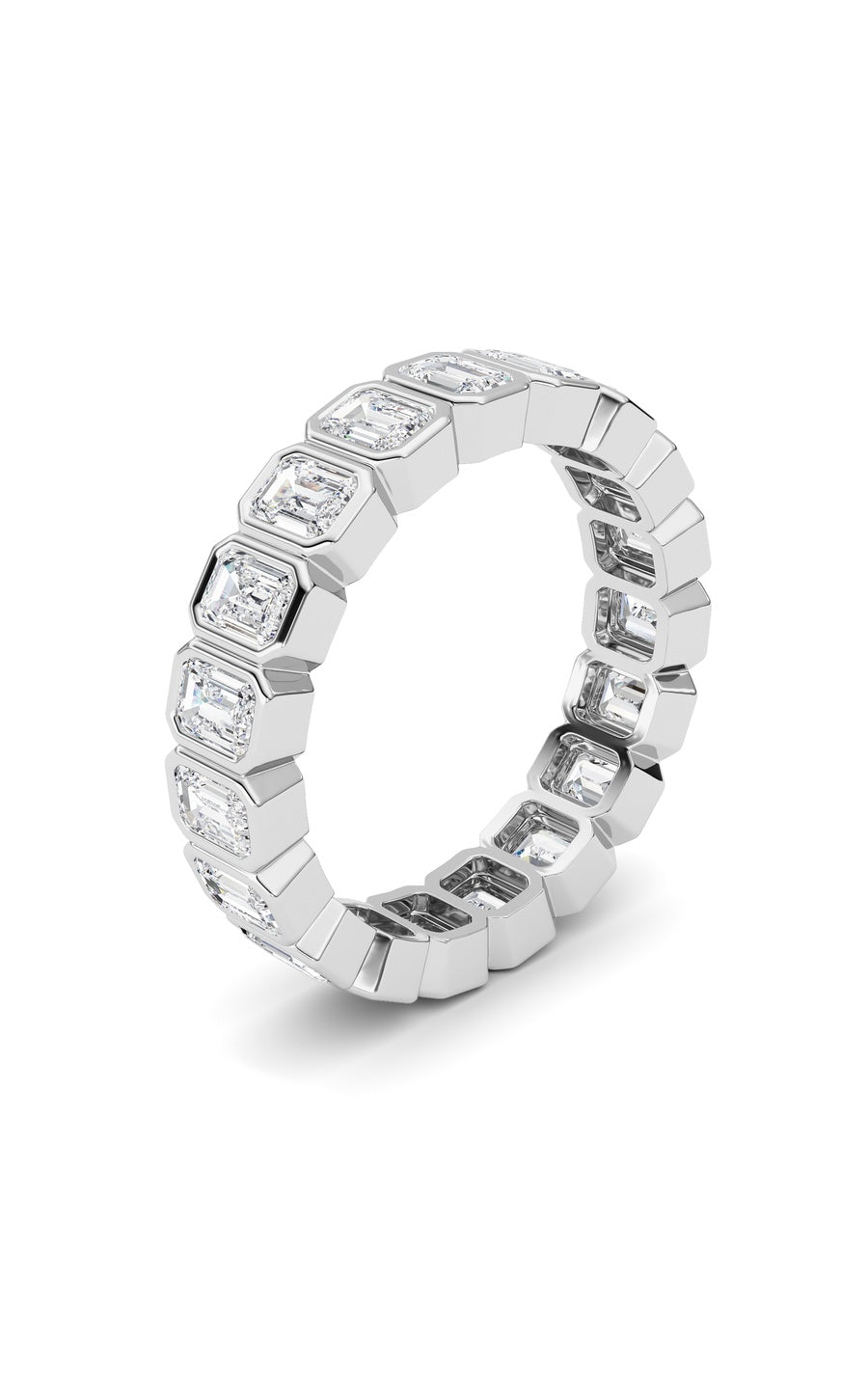 2.2Cttw Emerald Shaped Lab Grown Diamond (F/VS) Eternity Band Ring in 14K Gold