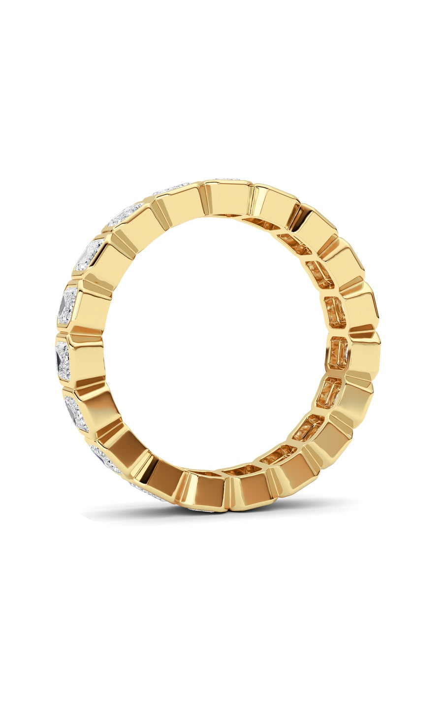 2.2Cttw Emerald Shaped Lab Grown Diamond (F/VS) Eternity Band Ring in 14K Gold