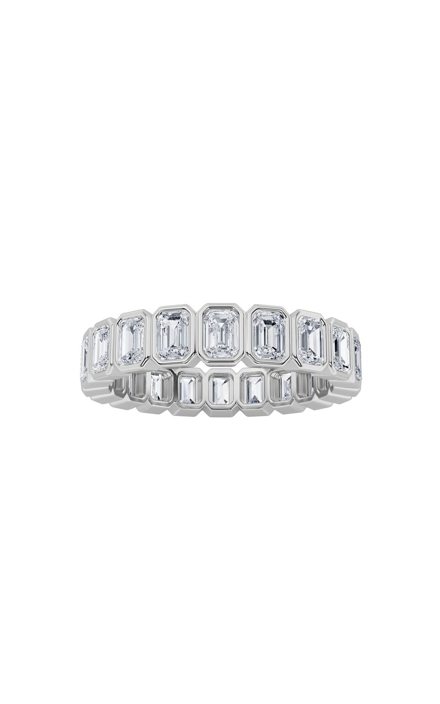 2.5Cttw Emerald Shaped Lab Grown Diamond (F/VS) Eternity Band Ring in 14K Gold