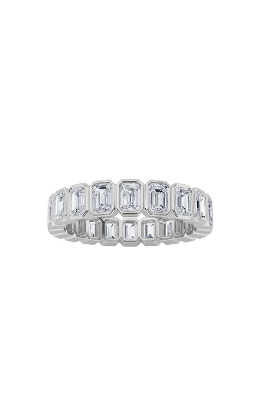2.5Cttw Emerald Shaped Lab Grown Diamond (F/VS) Eternity Band Ring in 14K Gold