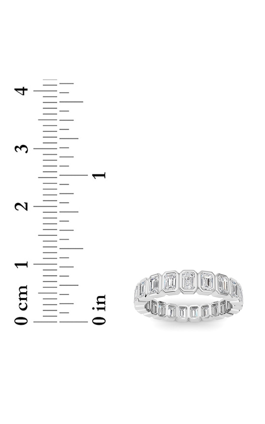 2.6Cttw Emerald Shaped Lab Grown Diamond (F/VS) Eternity Band Ring in 14K Gold